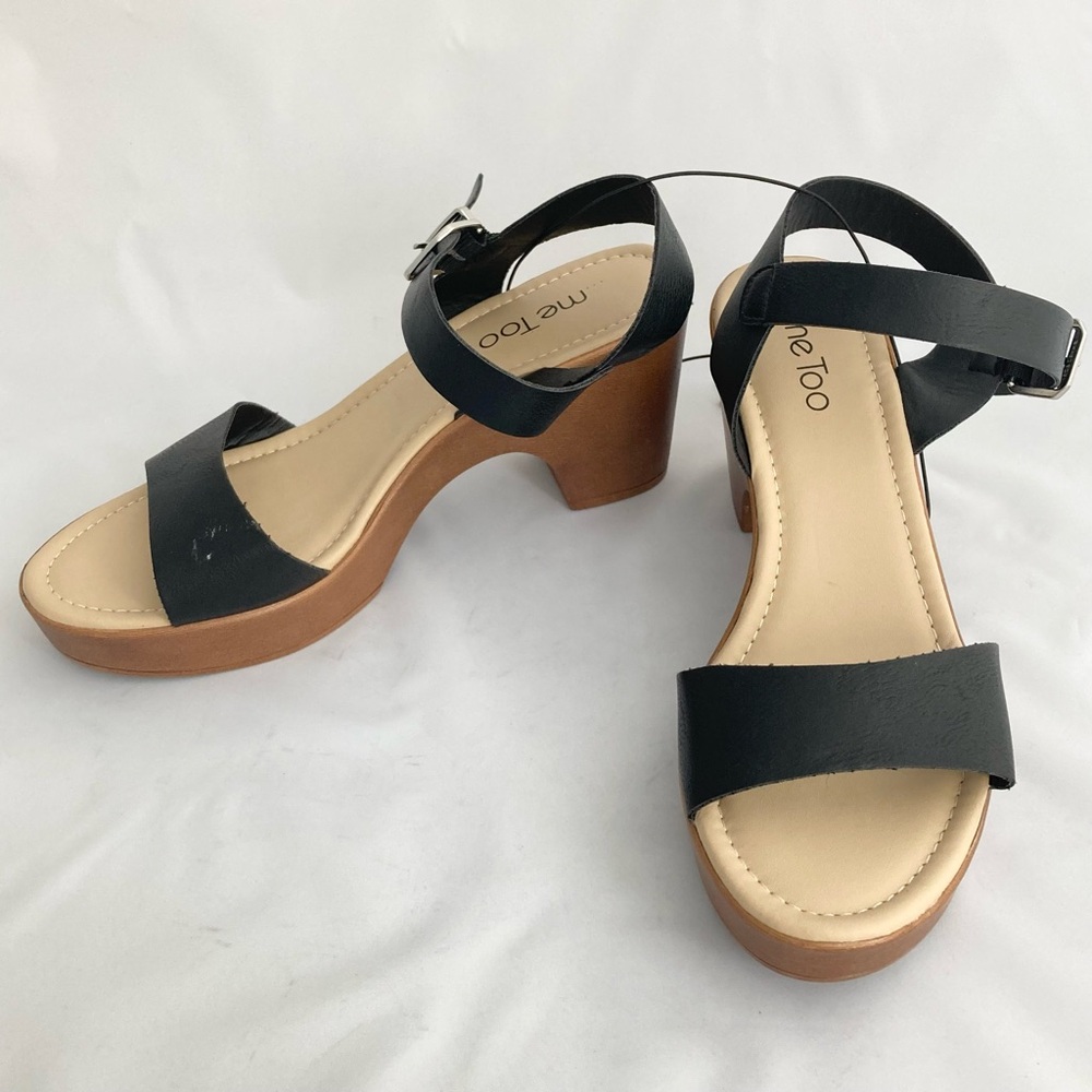 Me Too Aiden Strap Platform Sandals - Black/Brown - Womens Size 8M
